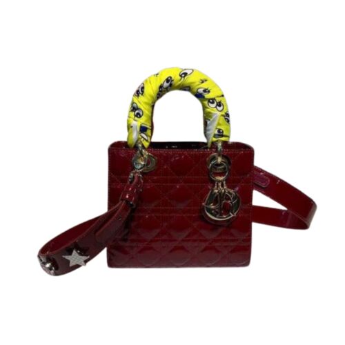 Christian Dior Small Lady Dior Bag with Chain Gold Toned Hardware Burgundy For Women 20cm/8in CD M0538OWCB_M323