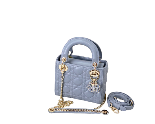 Christian Dior Mini Lady Dior Bag Blue For Women 6.5in/17cm CD M0505SLOI